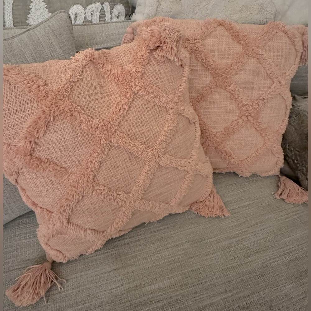 (2) pink pillows - NWOT